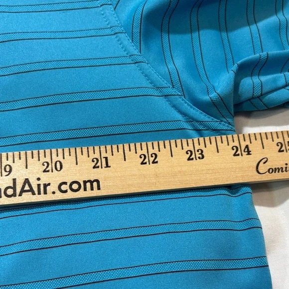 Greg Norman Play Dry Sporty Men's Blue Striped Golf Shirt XL EUC - Picture 4 of 7